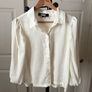 DKNY Women's Elegant Ivory Blouse size medium